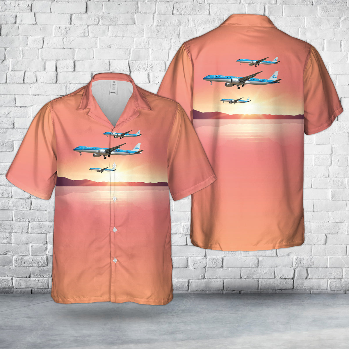 KLM Cityhopper Embraer E195-E2 (ERJ 190-400 STD) Hawaiian Shirt