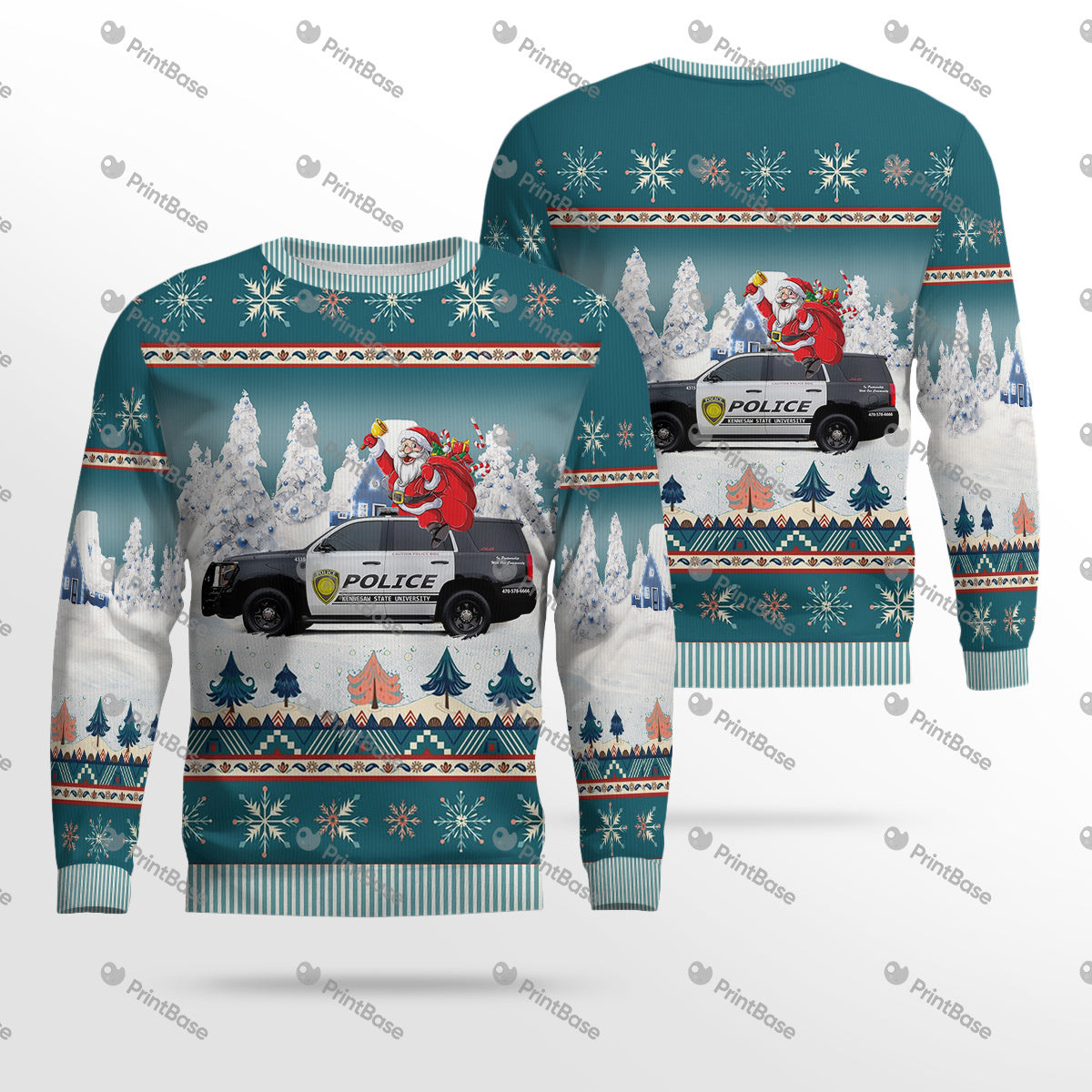 Kennesaw State University GA Police Department K-9 Unit AOP Christmas Ugly Sweater