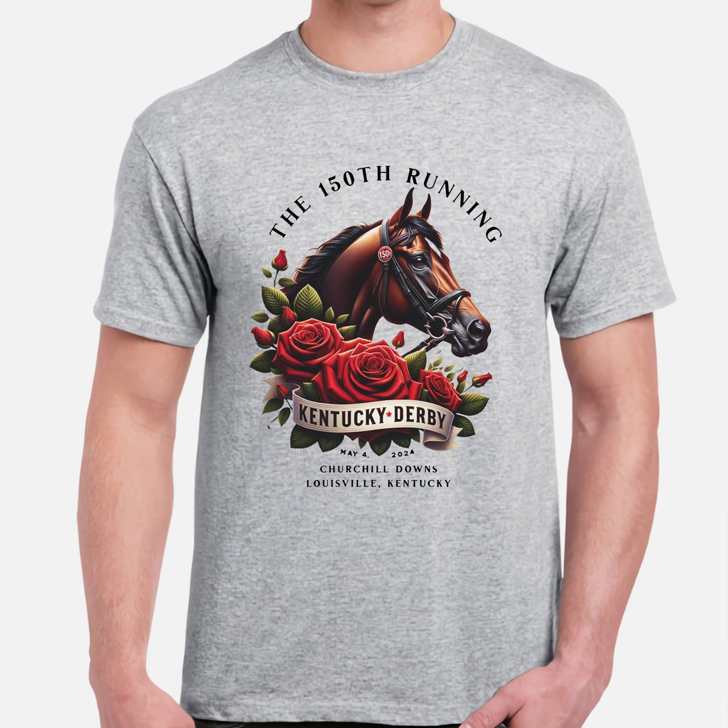 Kentucky Derby 150th Anniversary Classic Unisex T-Shirt Gildan 5000 (Made In US) DLQD1604PT07