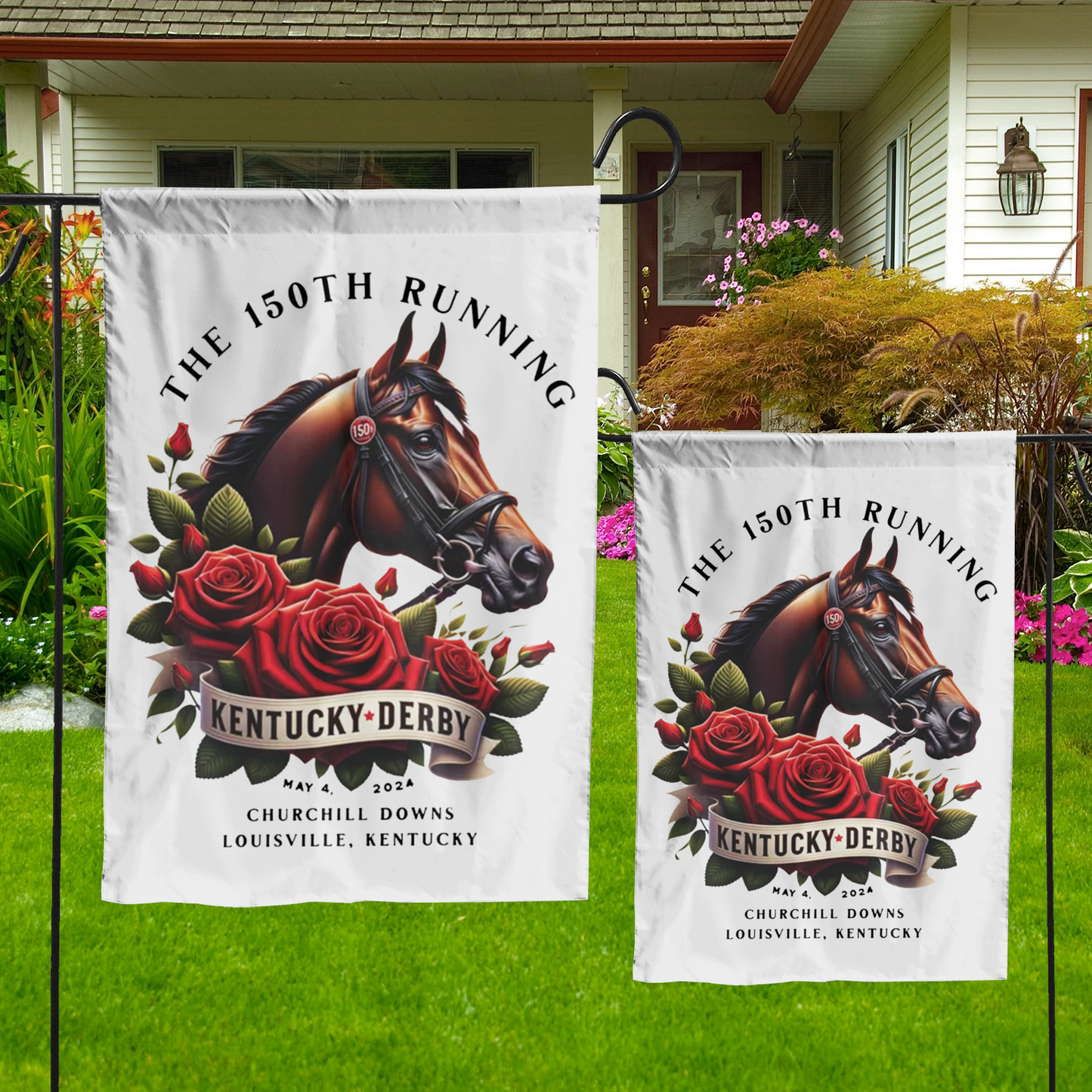 Kentucky Derby 150th Anniversary Garden Flag