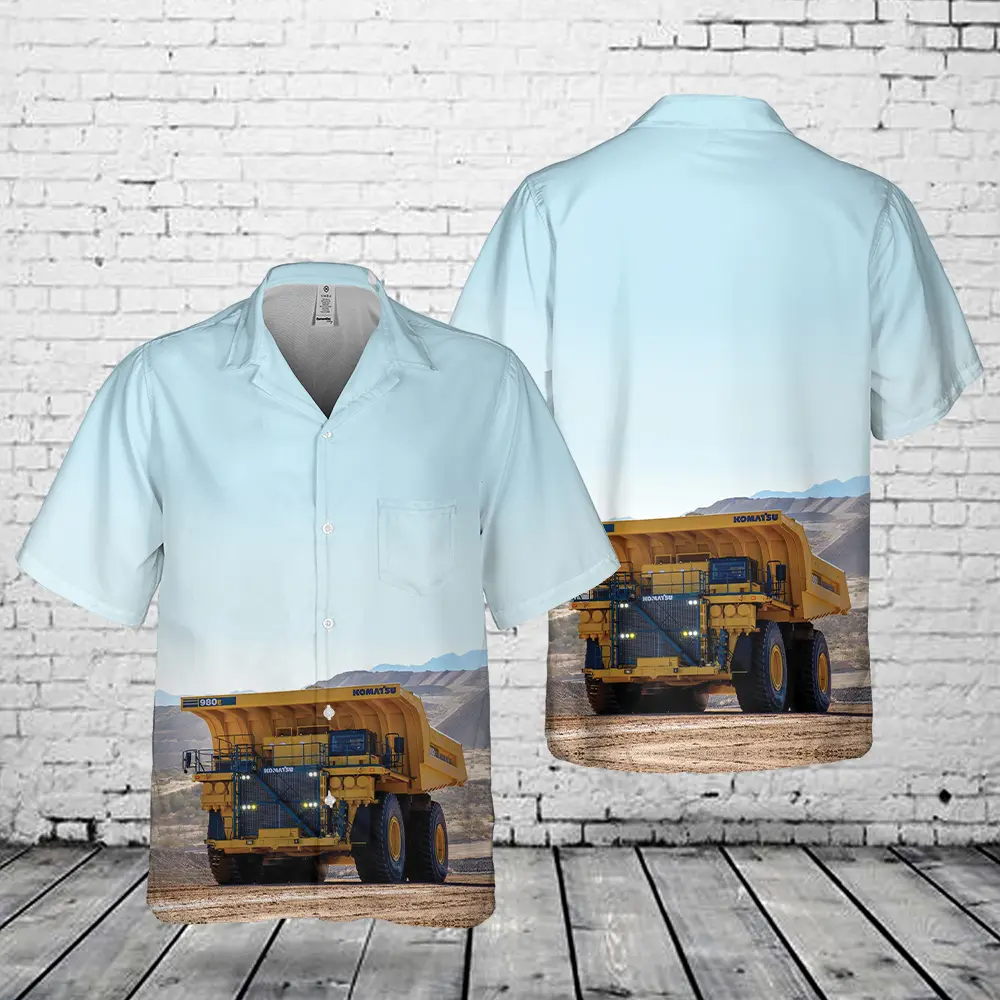 Komatsu 980E 4 mining dump truck Pocket Hawaiian Shirt