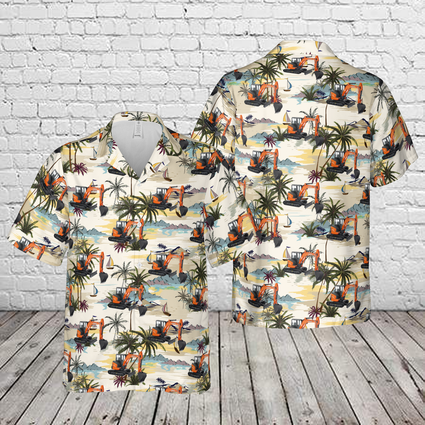 Kubota KX71-35 Excavator Hawaiian Shirt