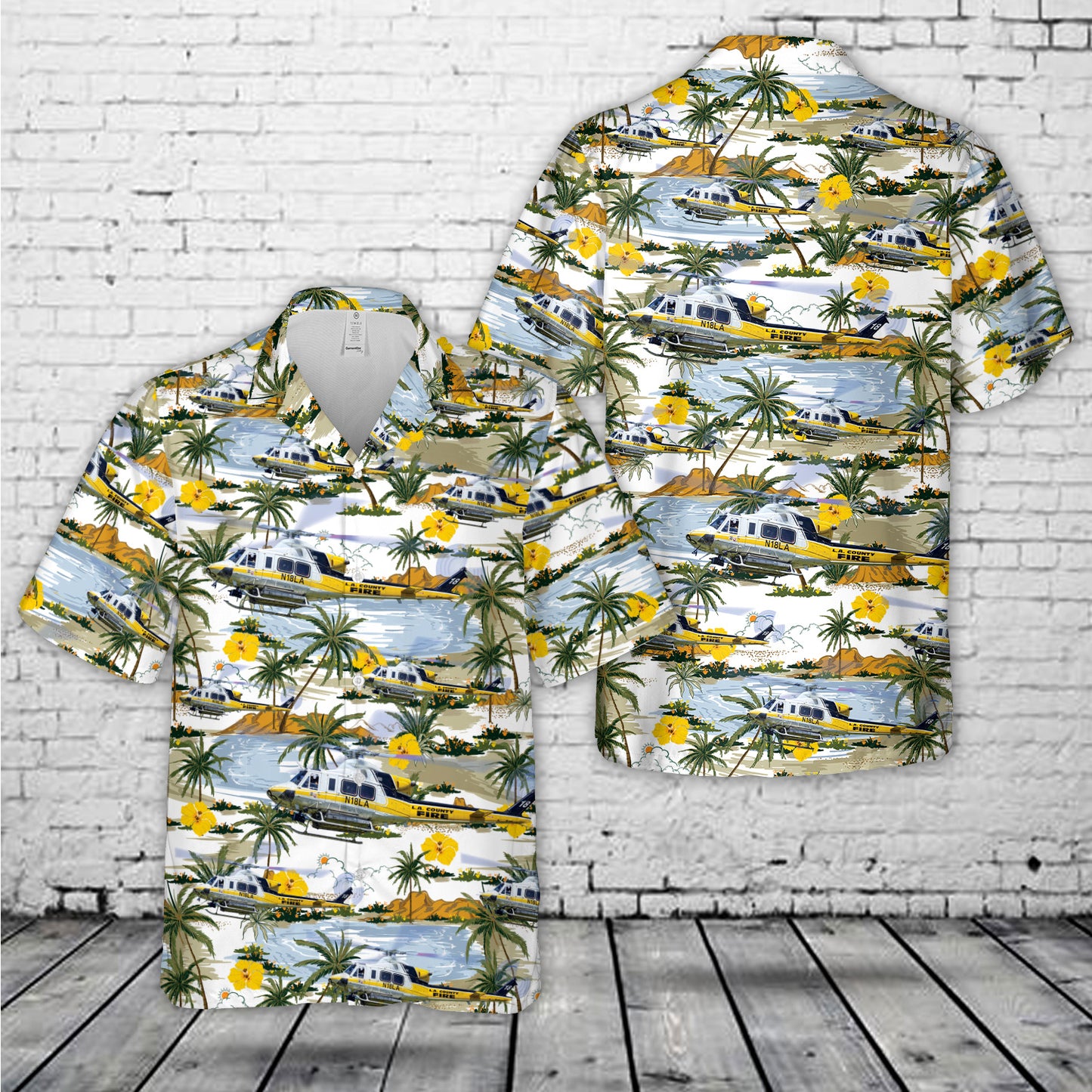 LA County Fire Bell 412 Hawaiian Shirt