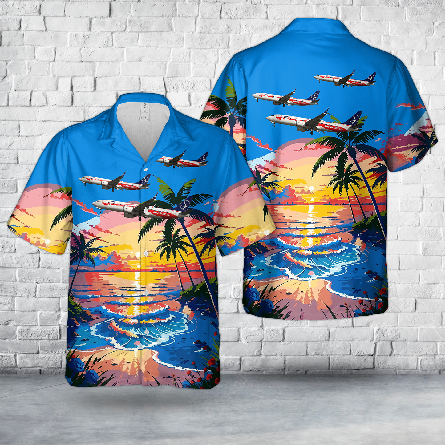 LOT Polish Airlines Boeing 737-8 MAX "Proud of Poland's Independence" Livery Hawaiian Shirt