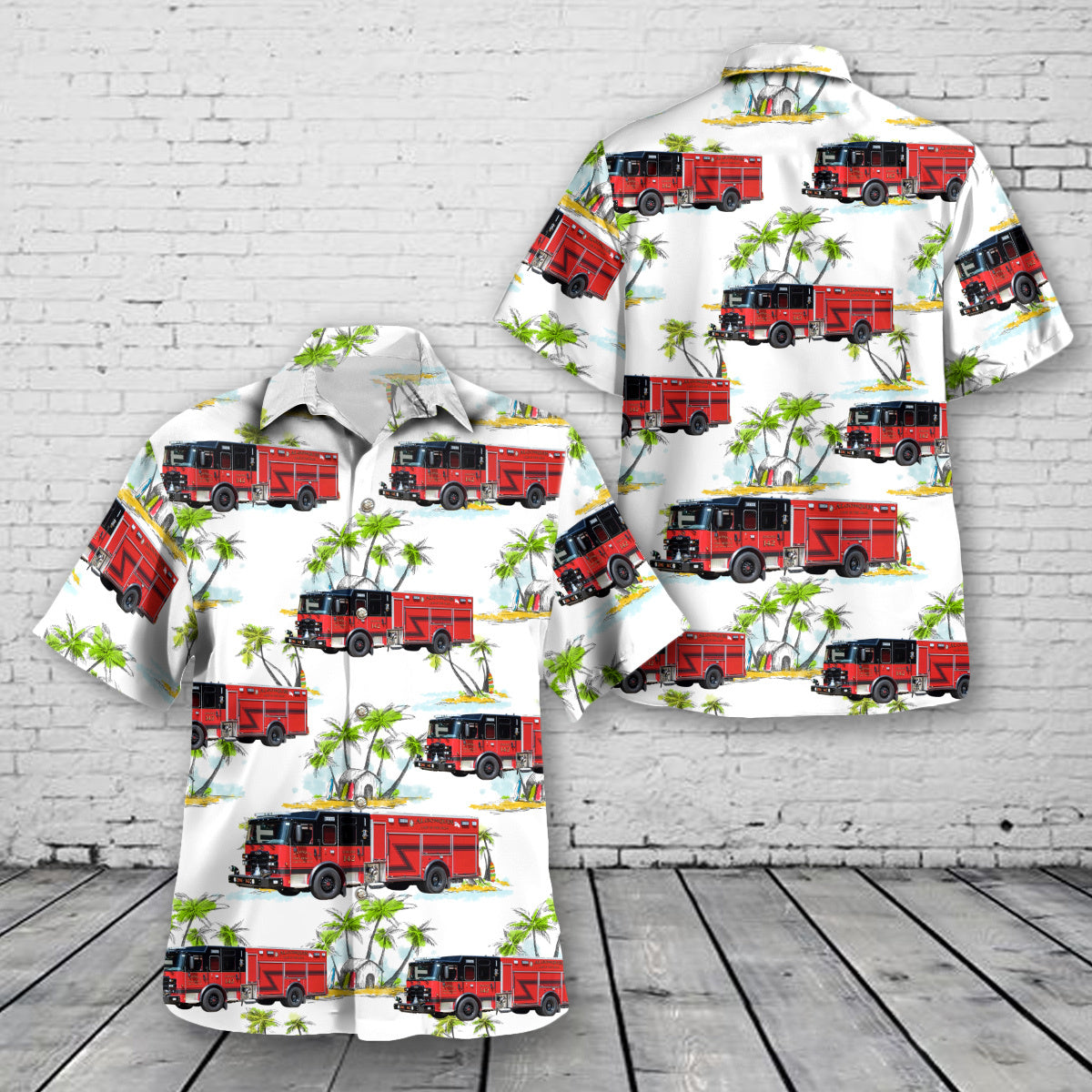 Lake In The Hills, Illinois, Algonquin-Lake in the Hills Fire Protection District Engine 142 Hawaiian Shirt