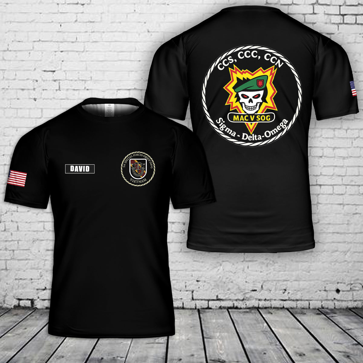 Large Mac V sog 5th Special Forces Group 3D T-Shirt