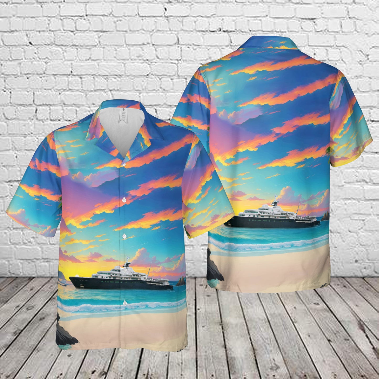 Le Grand Bleu superyacht Hawaiian Shirt