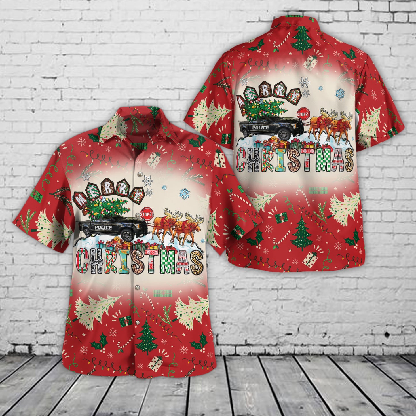 Lee County, Florida Port Authority Police Department Christmas Hawaiian Shirt