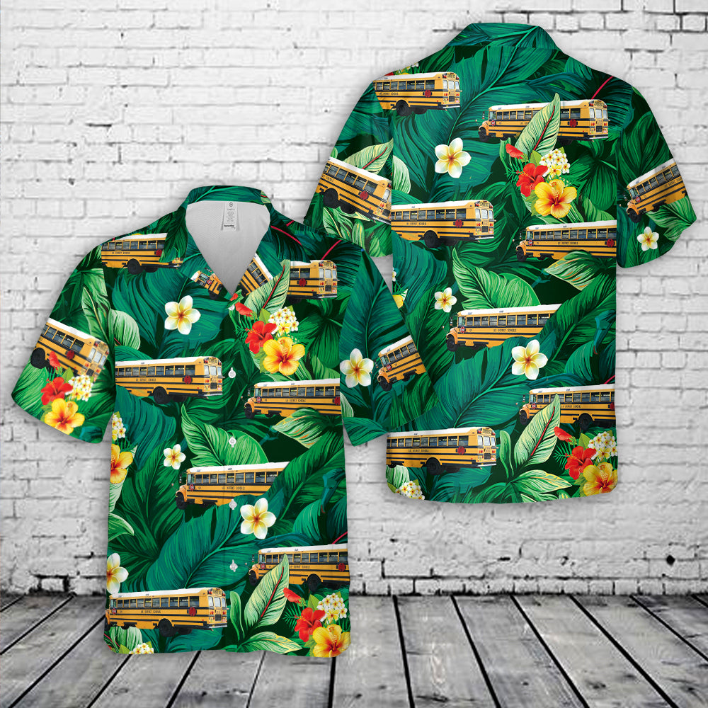 Lee District School Bus - Polk City, Florida Hawaiian Shirt
