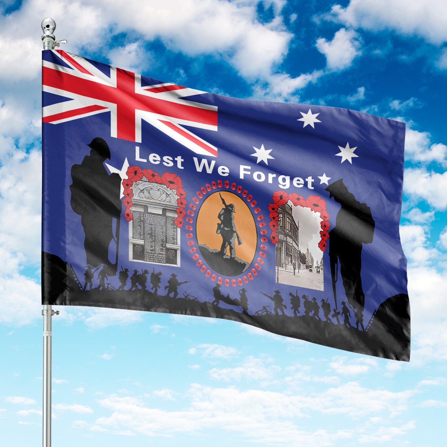 Lest We Forget Anzac Day House Flag