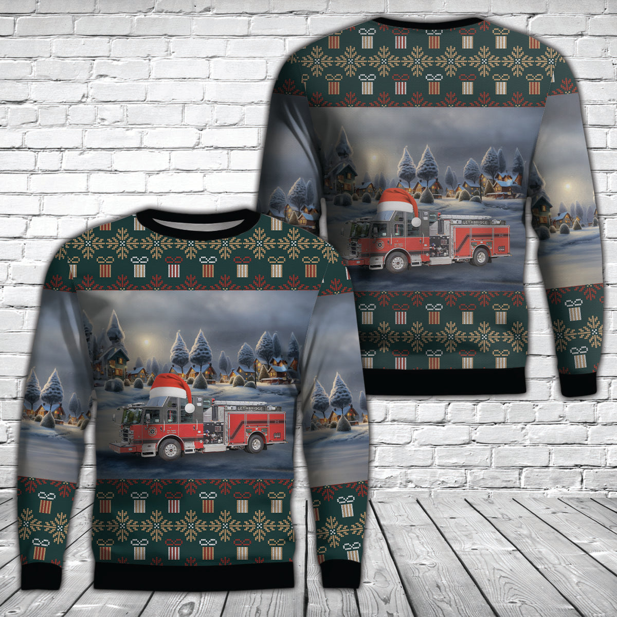 Lethbridge, Alberta, Canada, Lethbridge Fire Department Christmas AOP Sweater
