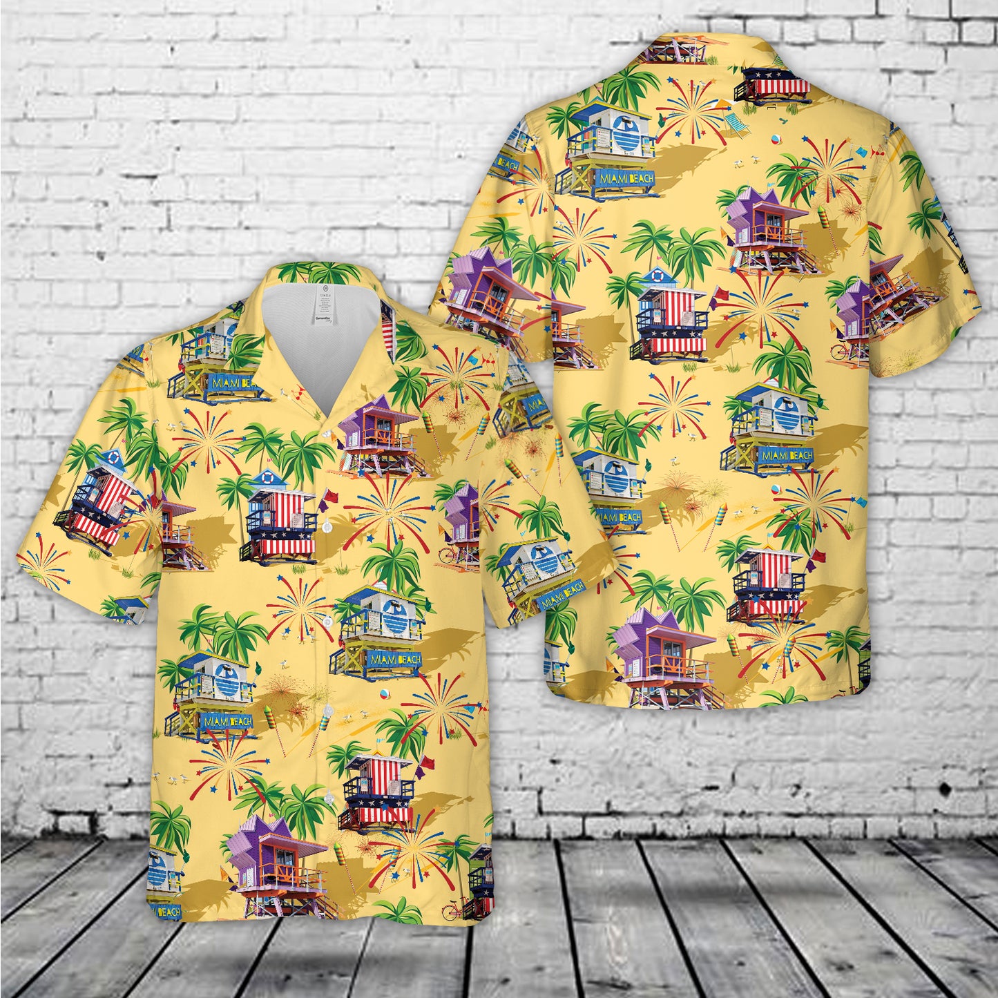 Lifeguard Hut Miami Beach, 4th Of July Hawaiian Shirt