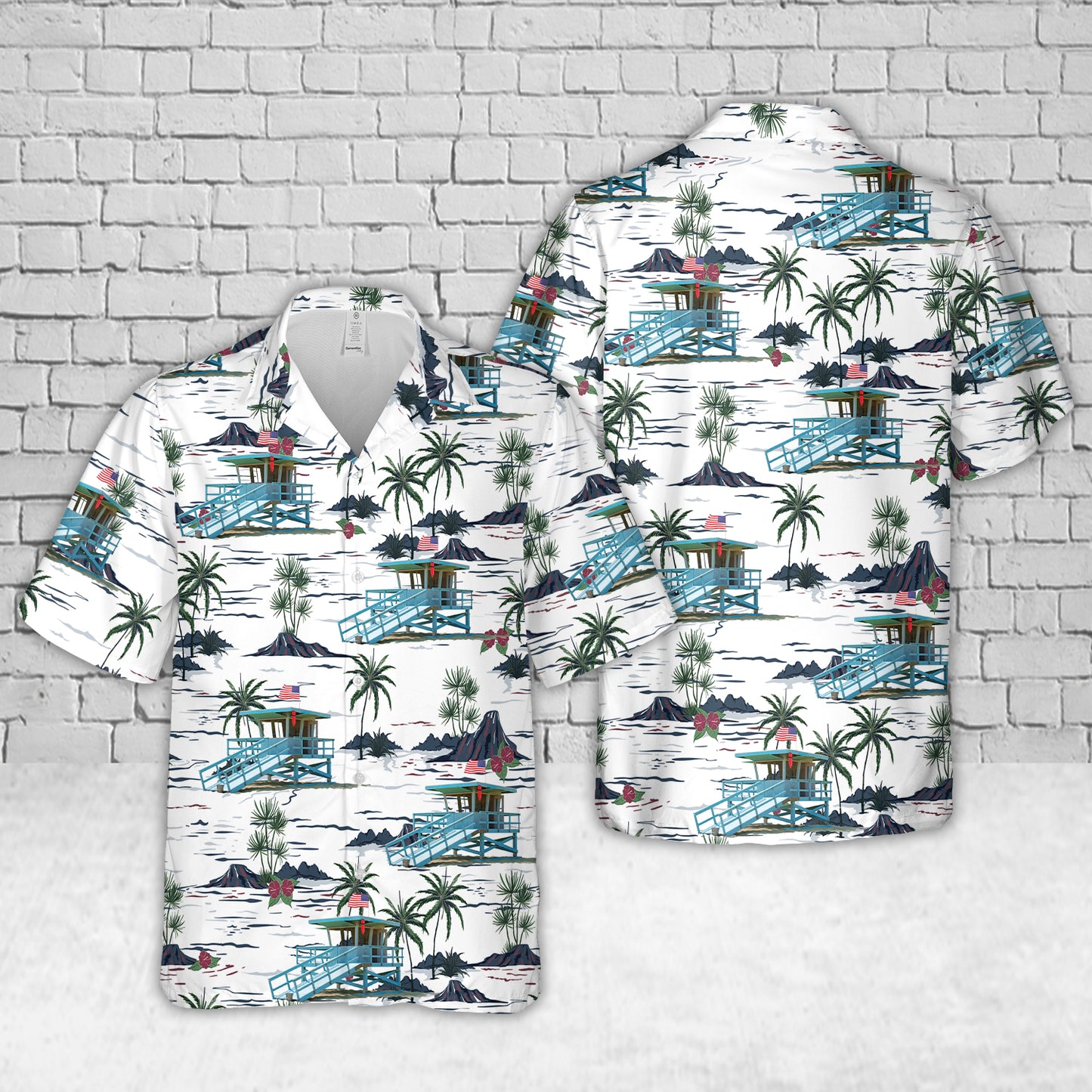 Lifeguard Hut Santa Monica Beach Hawaiian Shirt