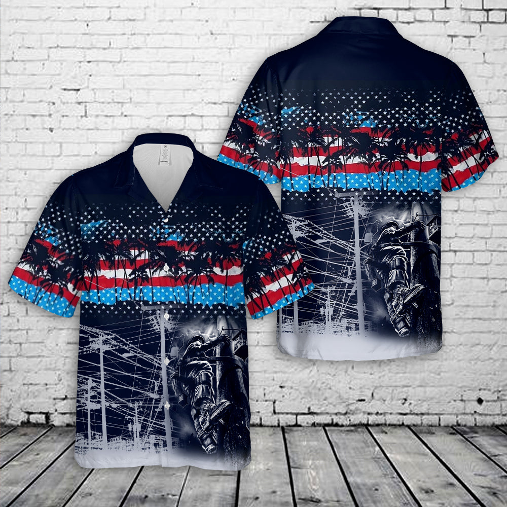 Lineman 4th Of July Hawaiian Shirt