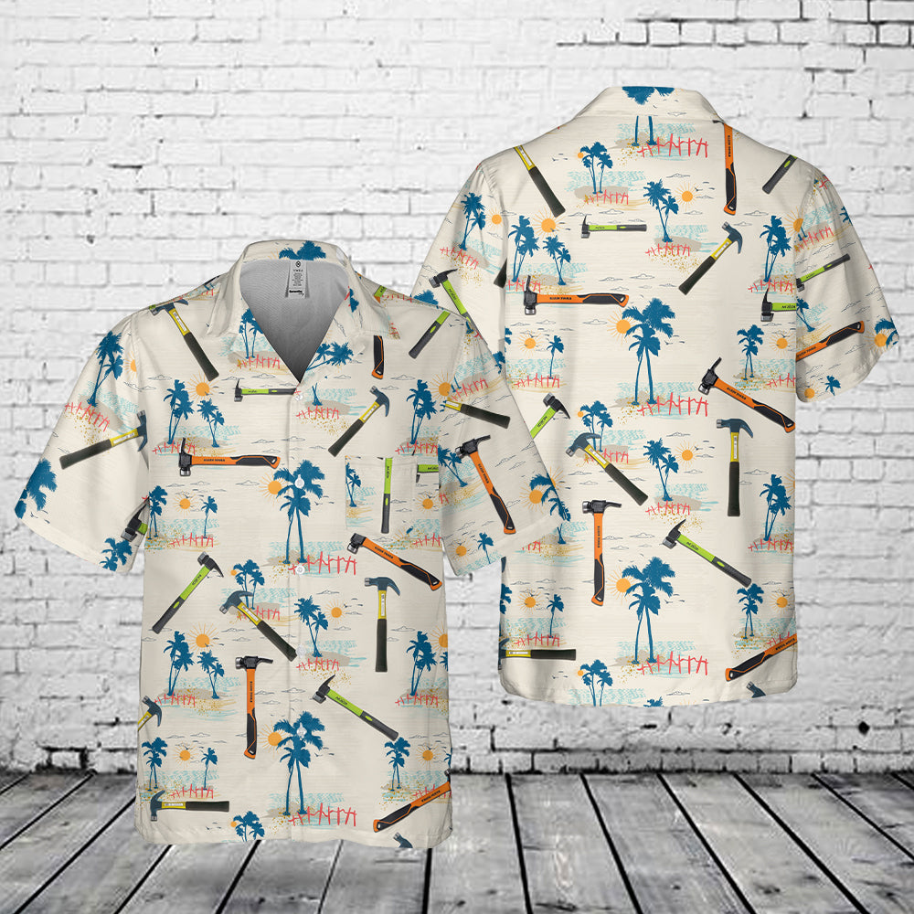 Lineman's Claw-Milled Hammer Pocket Hawaiian Shirt
