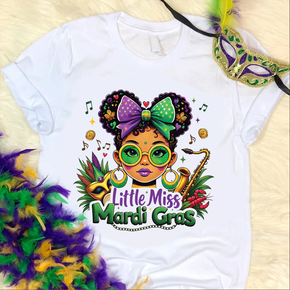 Little Miss Mardi Gras Classic Unisex T-Shirt Gildan 5000 (Made In US)