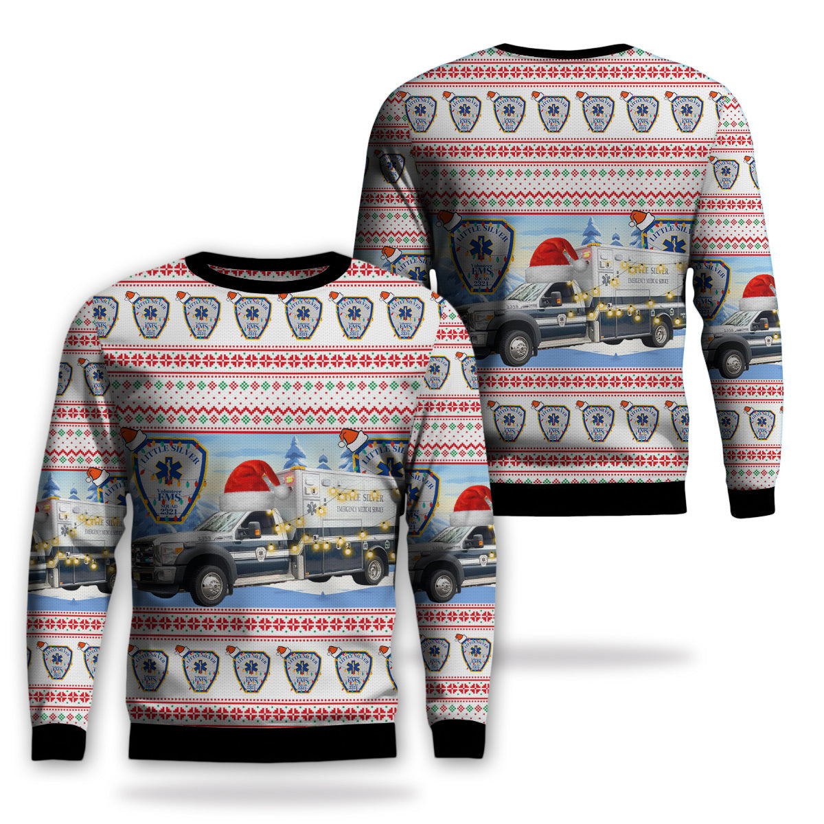 Little Silver, New Jersey, Little Silver Emergency Medical Services Christmas AOP Sweater