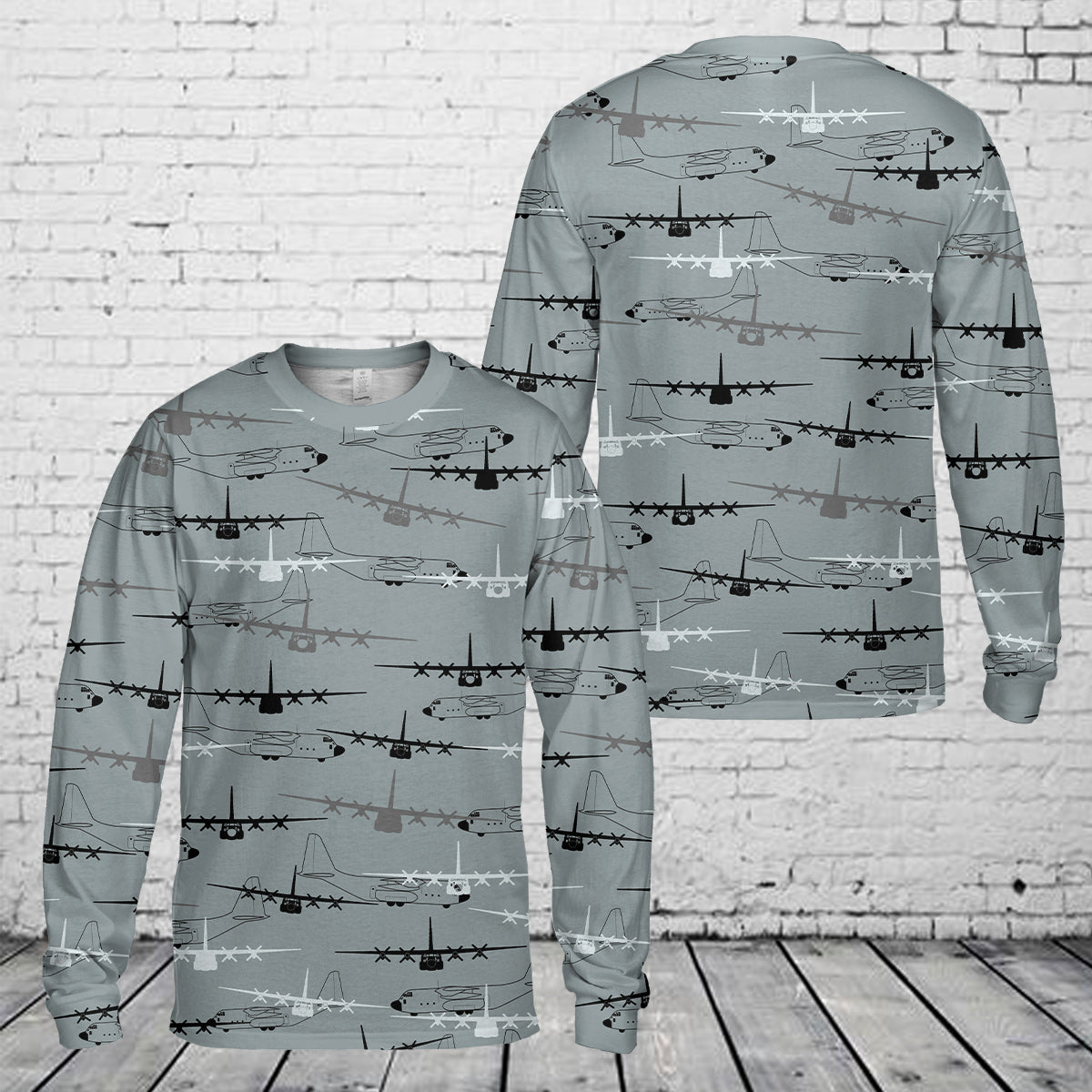 Lockheed Martin C-130J Super Hercules Silhouette Long Sleeve Shirt