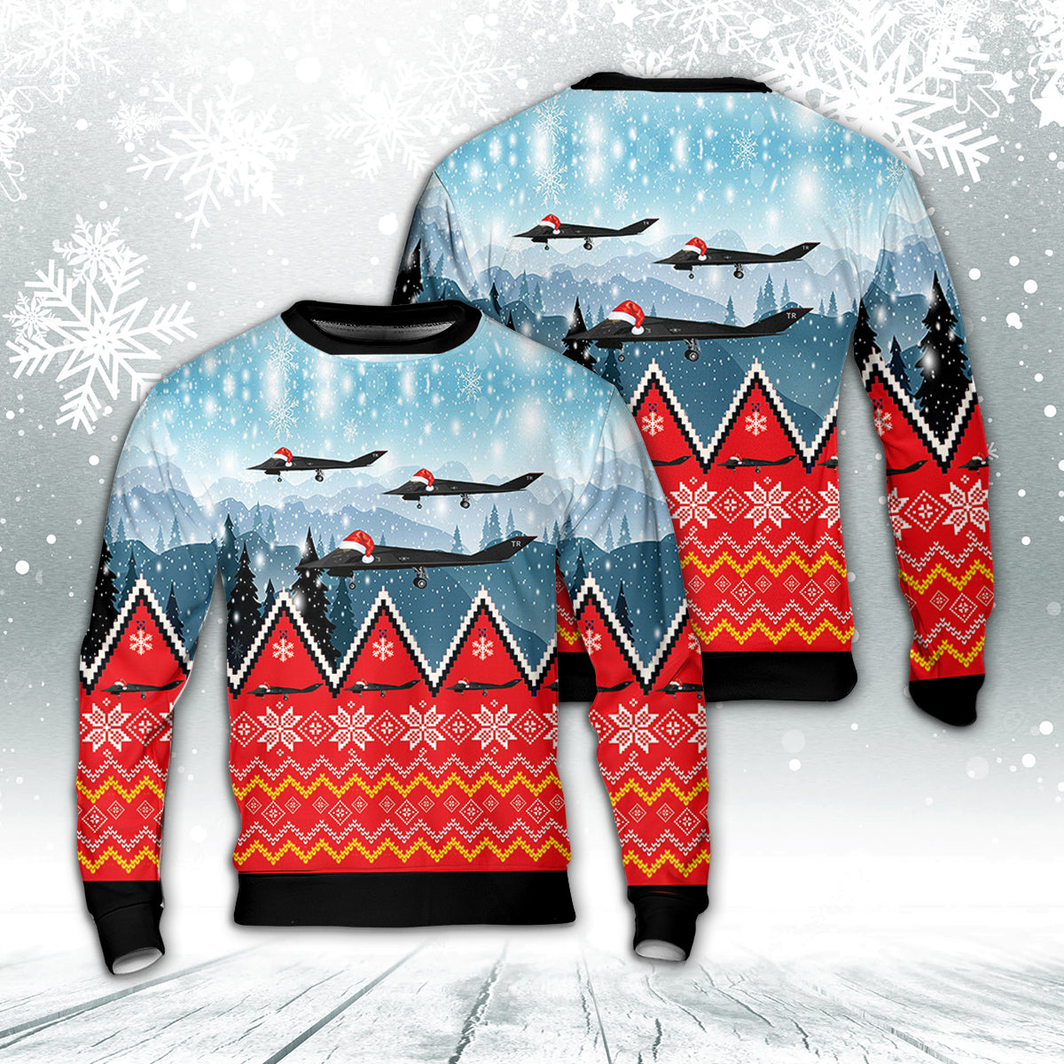 Lockheed Martin F-117A Nighthawk “Knight 1” Tonapah Christmas Sweater