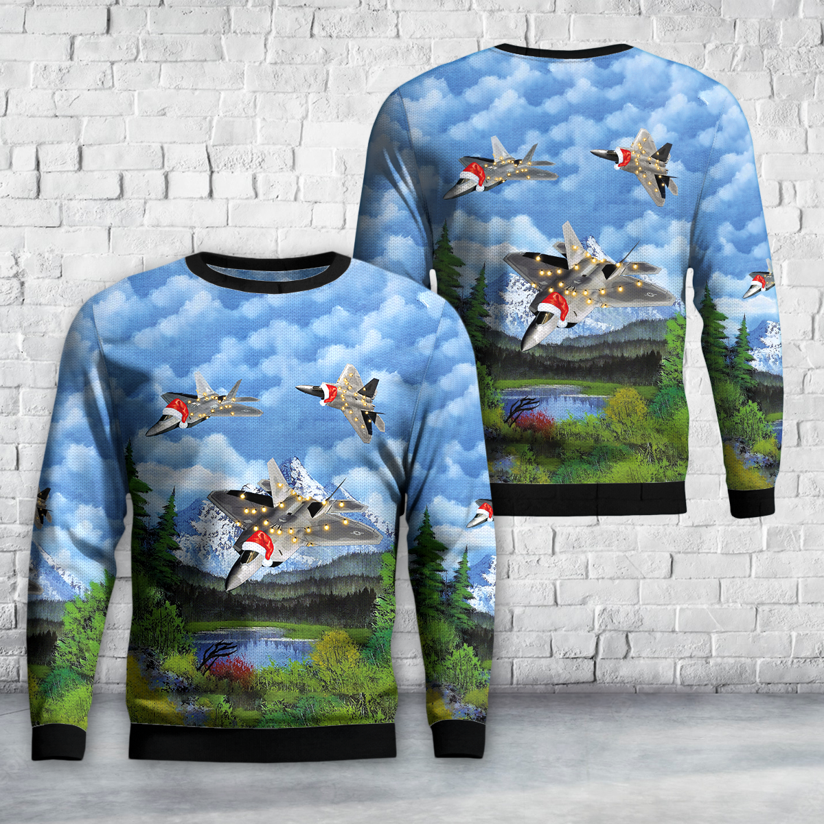 Lockheed Martin F-22 Raptor Christmas AOP Sweater
