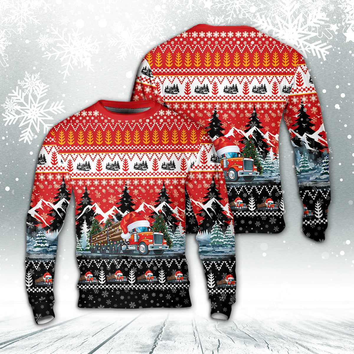 Logging Truck Christmas Sweater