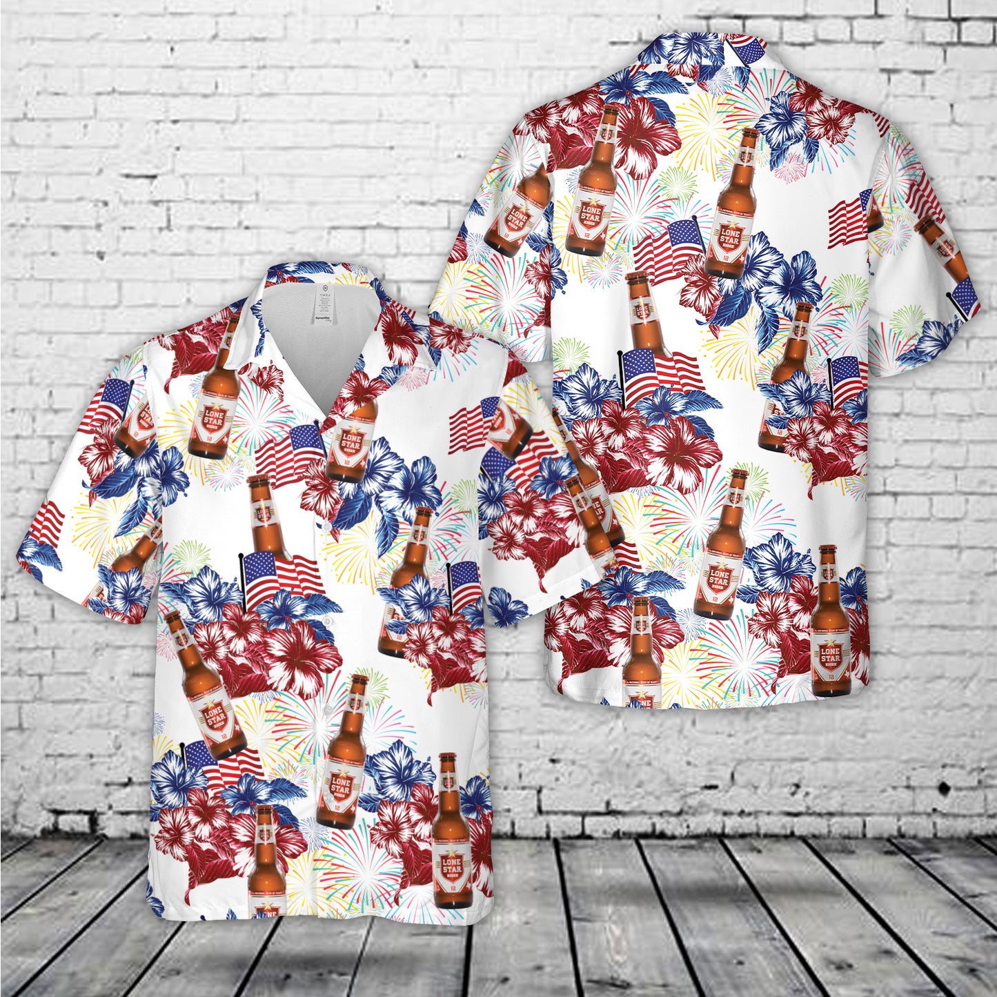 Lone Star Brewing, 4th Of July Hawaiian Shirt
