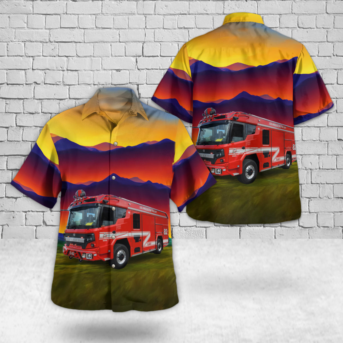 Los Angeles County, California, Los Angeles Fire Department Engine 82 Hawaiian Shirt