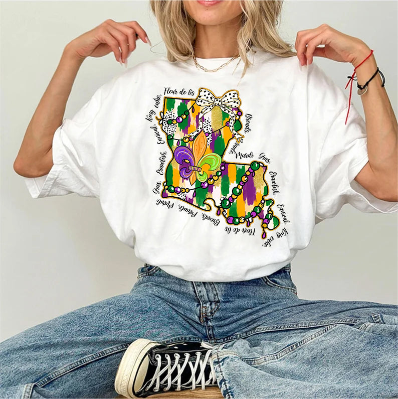 Louisiana Mardi Gras Classic Unisex T-Shirt Gildan 5000 (Made In US)