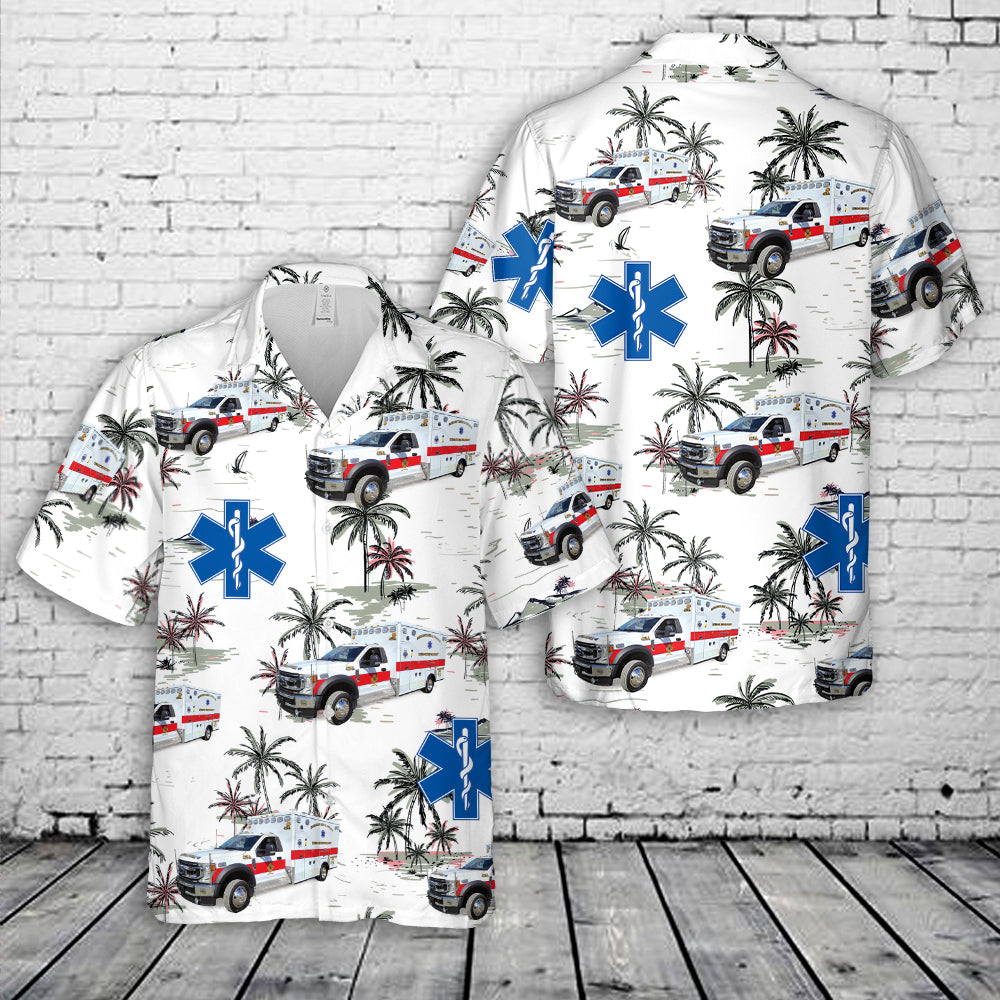 Lynbrook, NY, Lynbrook Fire Department 425A ambulance Hawaiian Shirt
