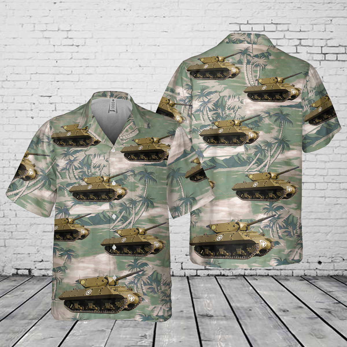 M10 tank destroyer WWII Pocket Hawaiian Shirt