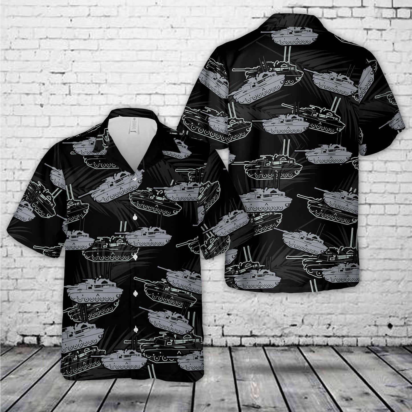 M1A1 Abrams Silhouette Hawaiian Shirt