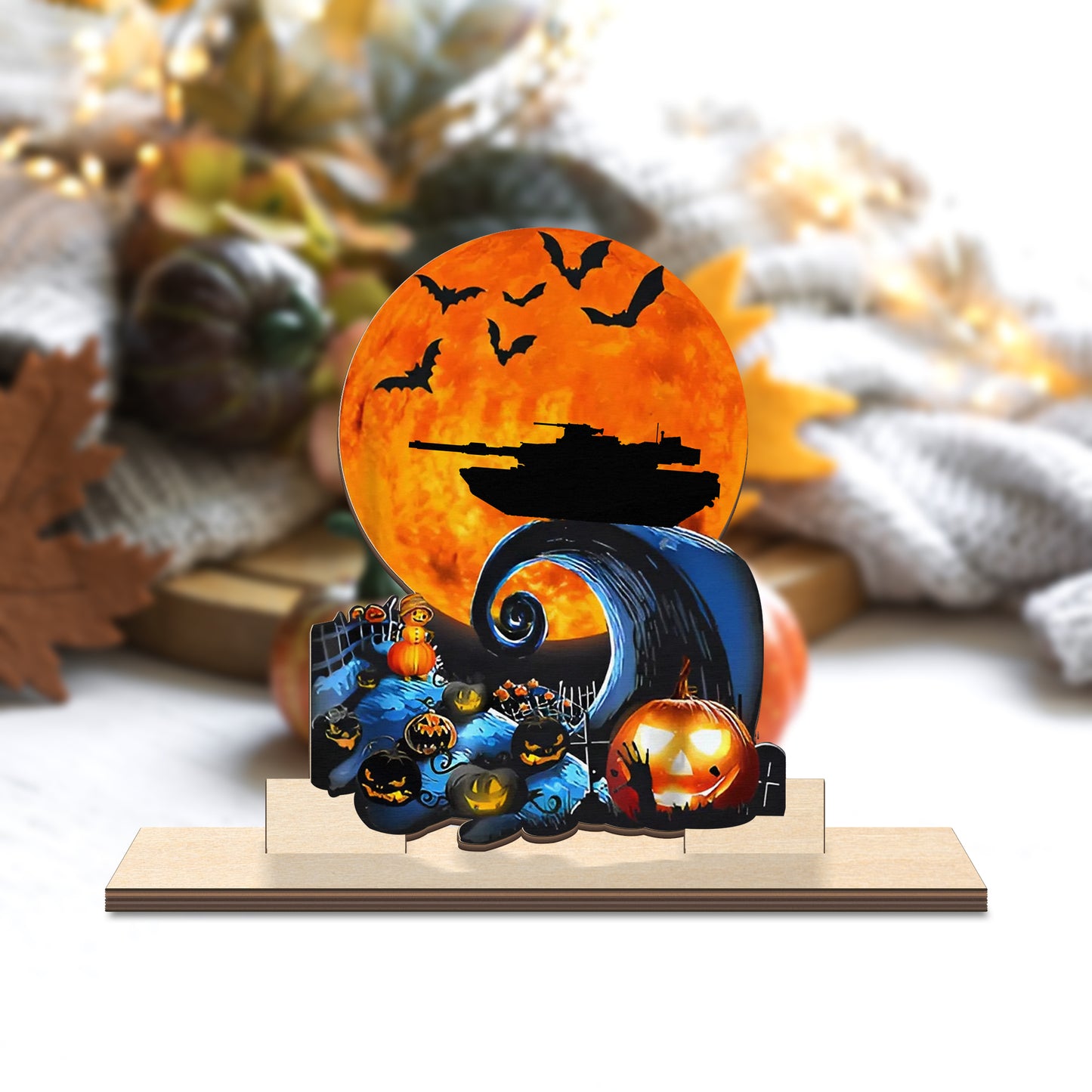 M1 Abrams Halloween Custom Shape Wood Standee