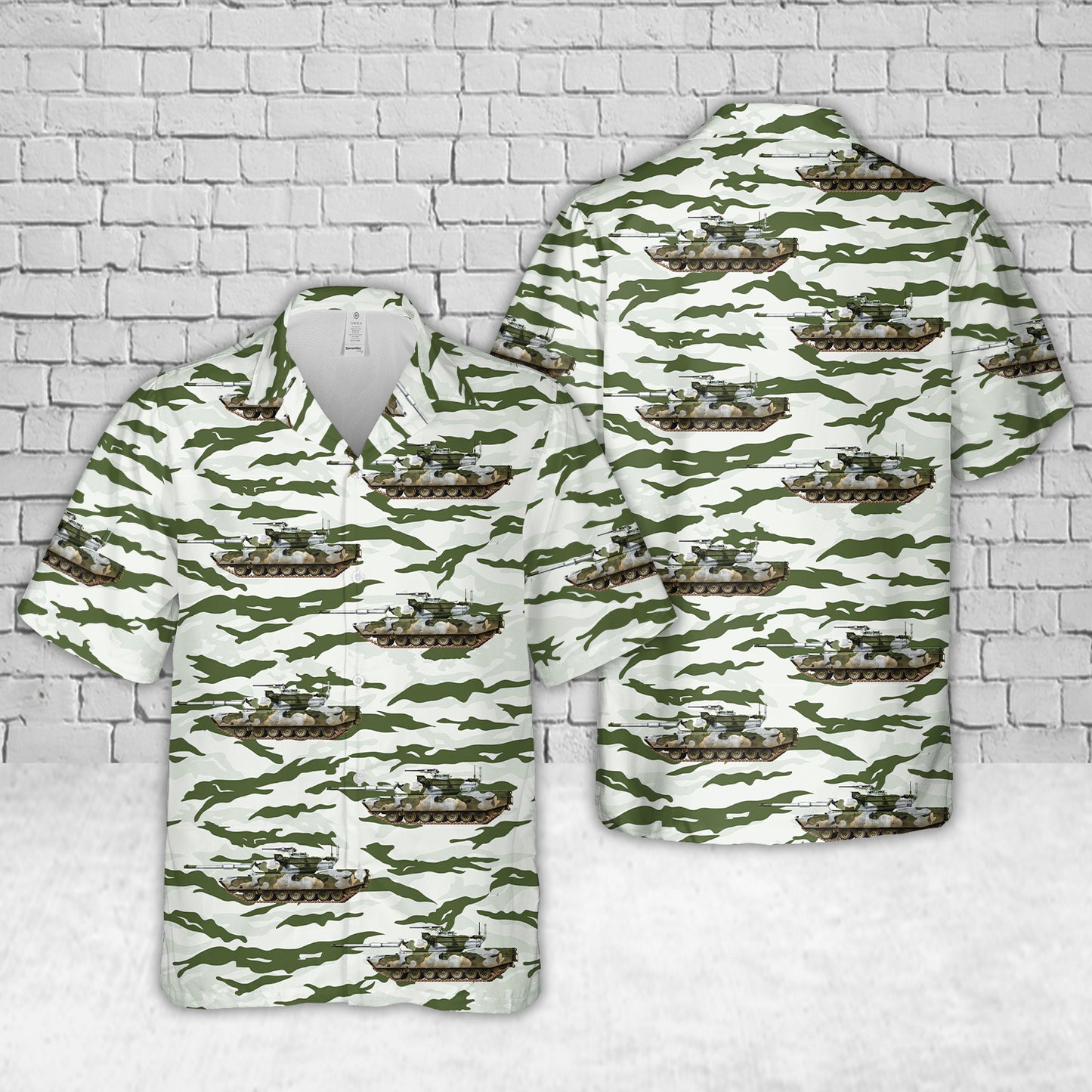 M1 Abrams MERDC “Snow, temperate, with trees & shrubs” pattern Winter Camo Christmas Hawaiian Shirt
