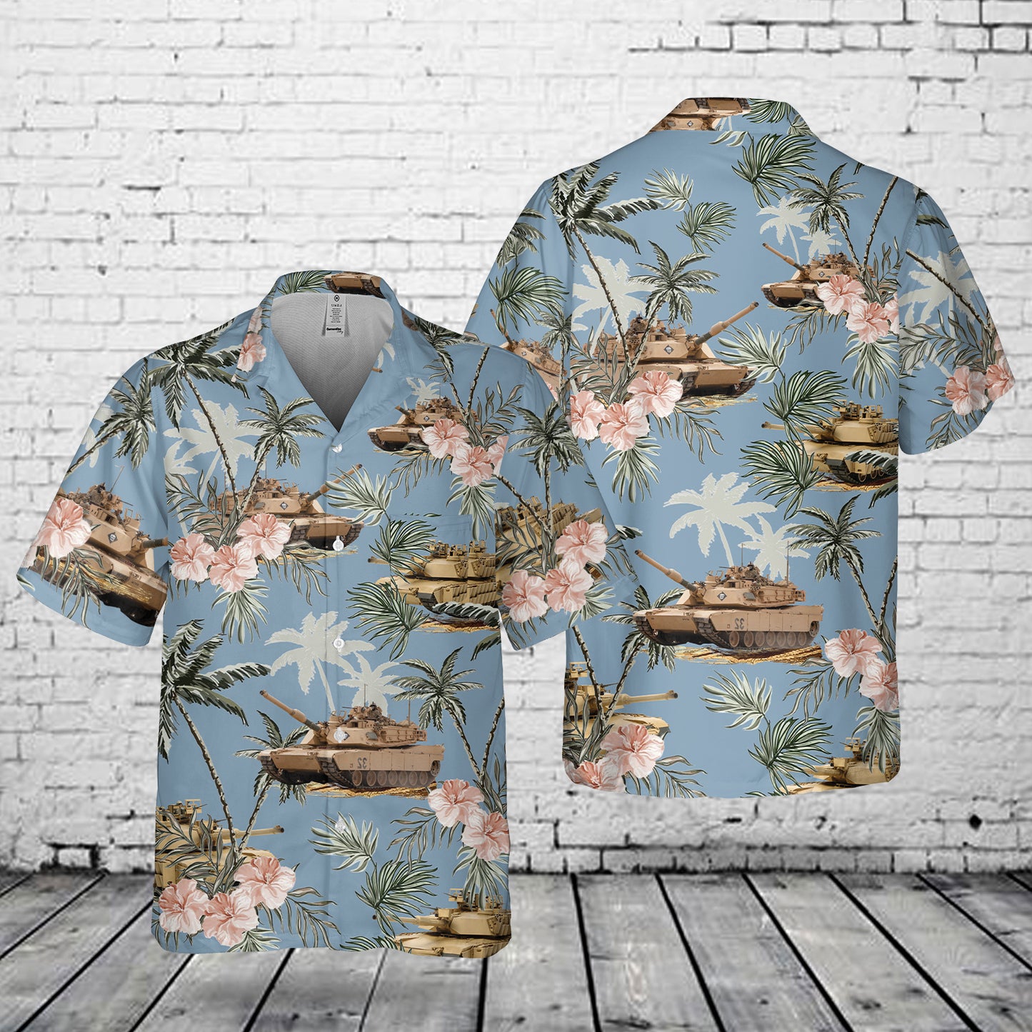 M1 Abrams Tank Pocket Hawaiian Shirt