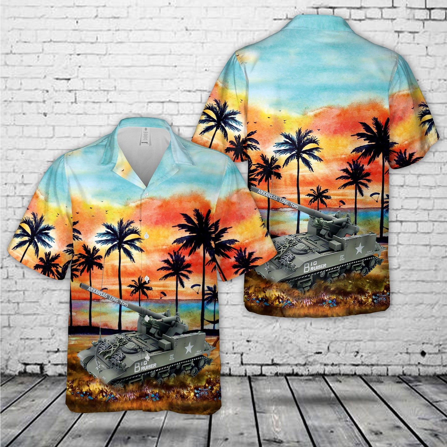 M40-B Battery 937th Field Artillery Battalion US Army Korean War 1953 Tank Hawaiian Shirt
