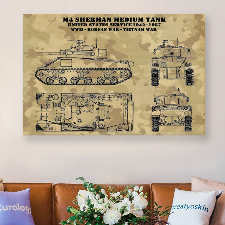 M4 Sherman Tank Canvas