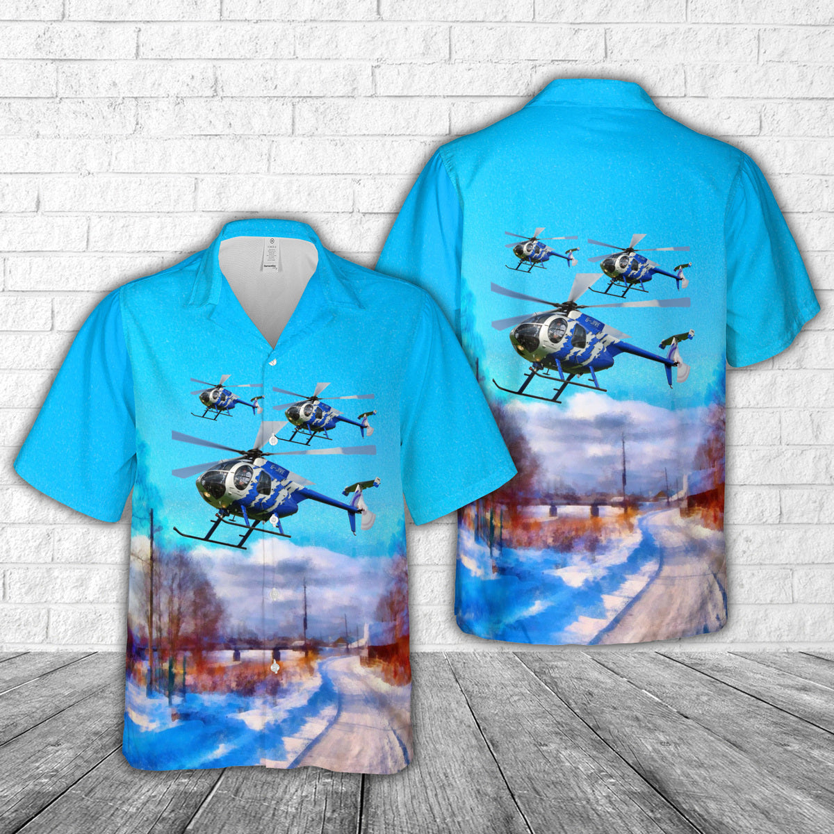 MD Helicopters MD-500E (369E) Oakland Police Hawaiian Shirt