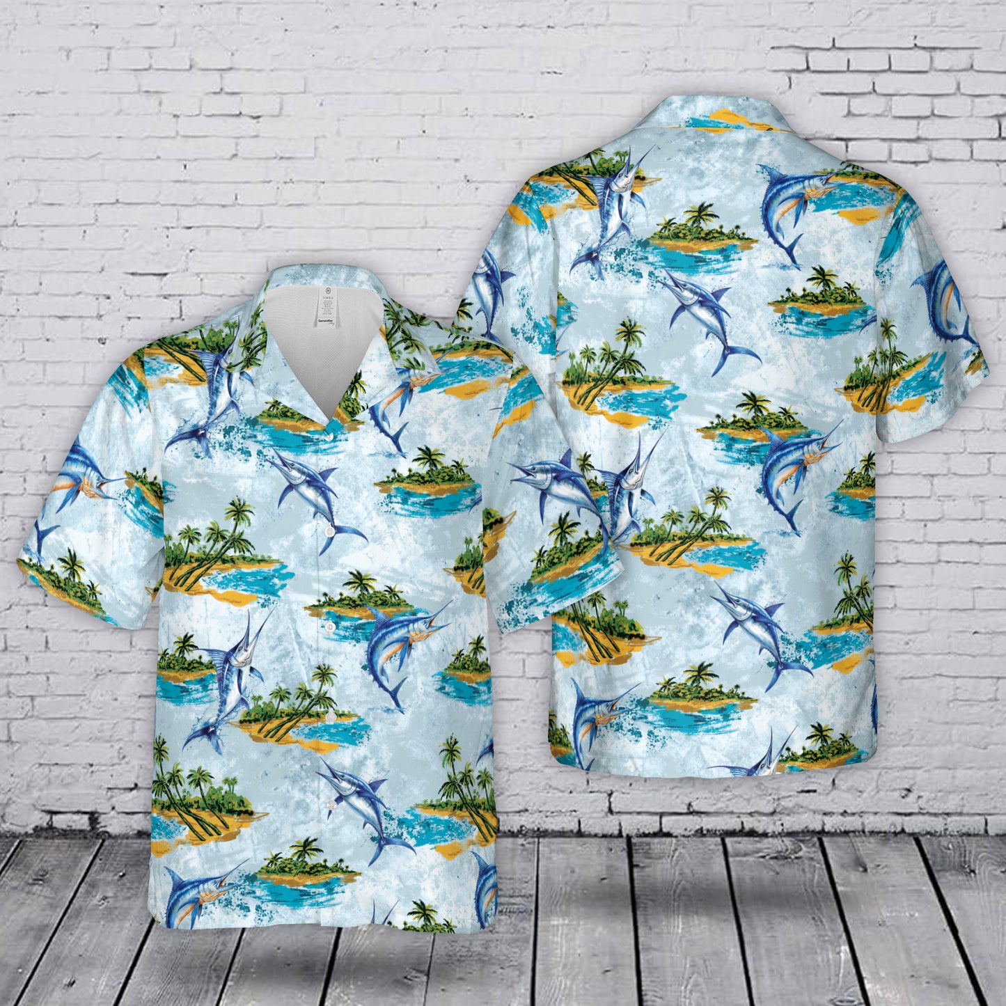 Blue Marlin Island Hawaiian Shirt