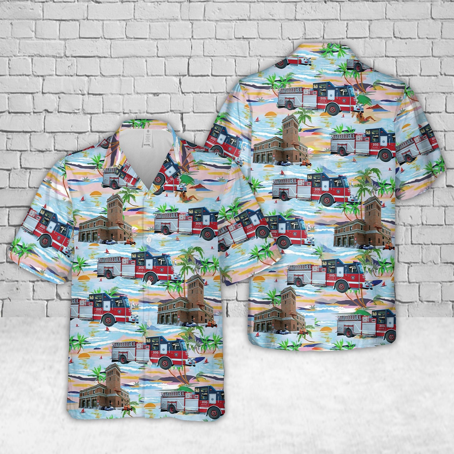 MONTREAL Fire Department Fire Station no 3 Hawaiian Shirt
