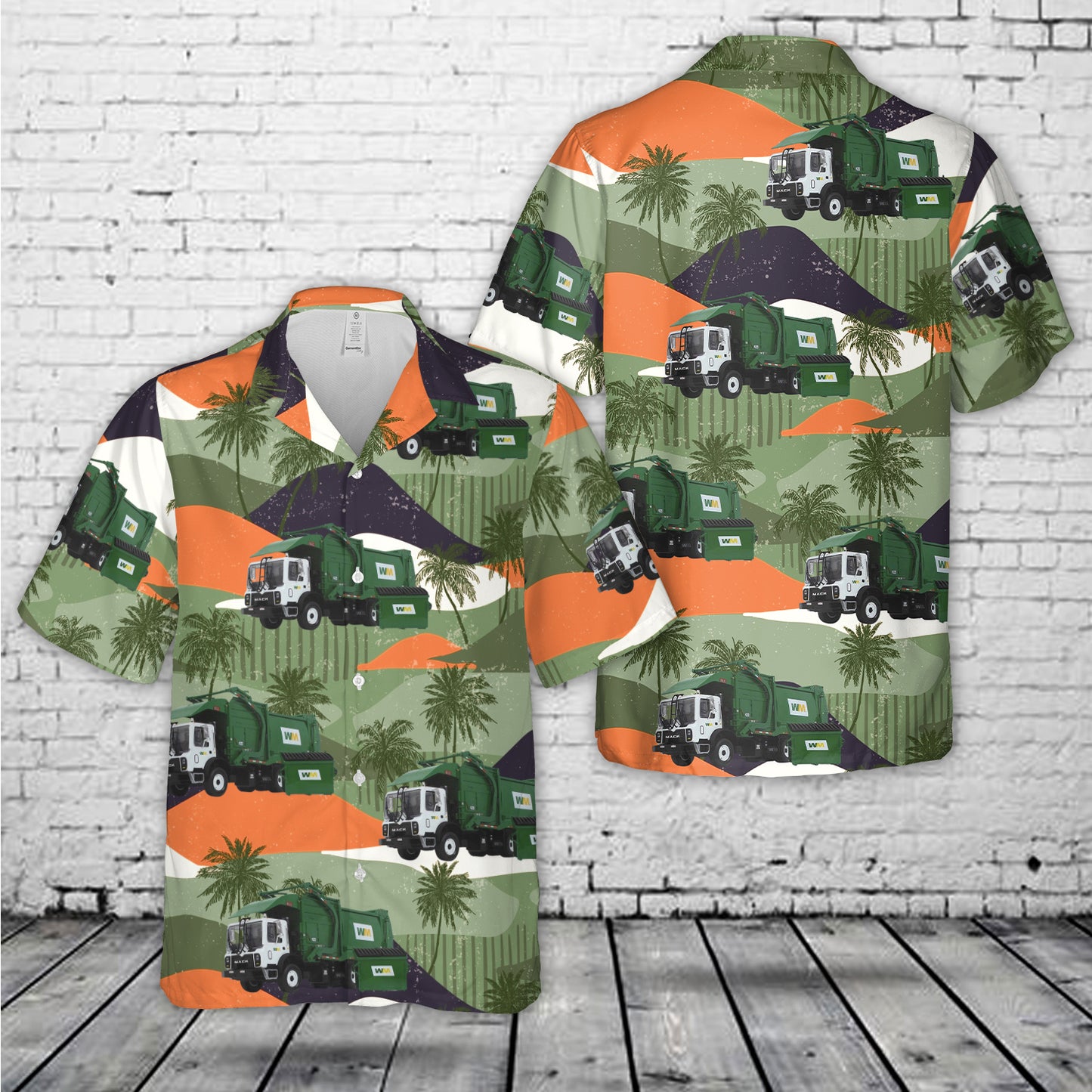 Mack TerraPro Waste Management Garbage Truck with Heil Half Pack Freedom Front End Loader Hawaiian Shirt