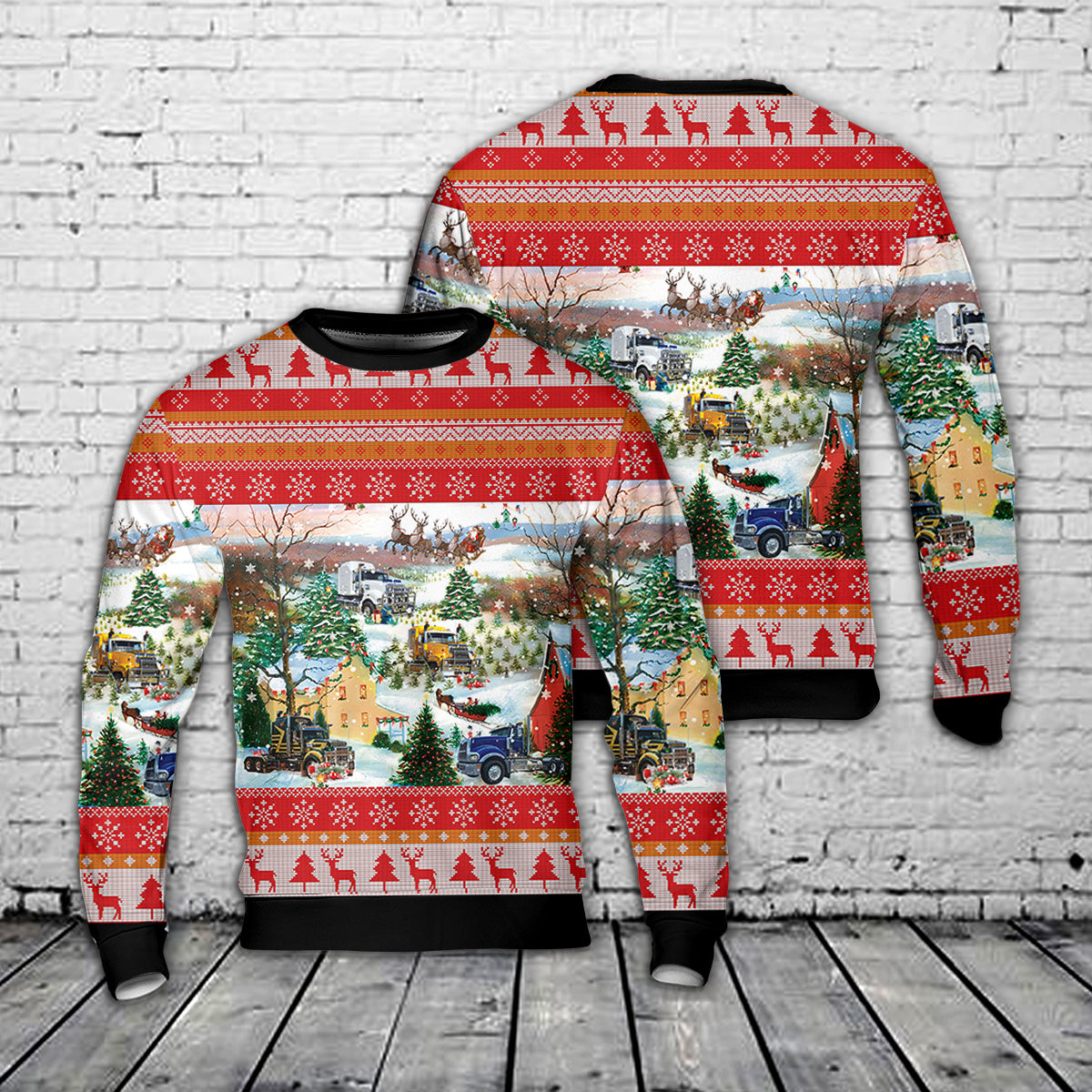 Mack Titan Heavy Duty Truck Christmas AOP Sweater