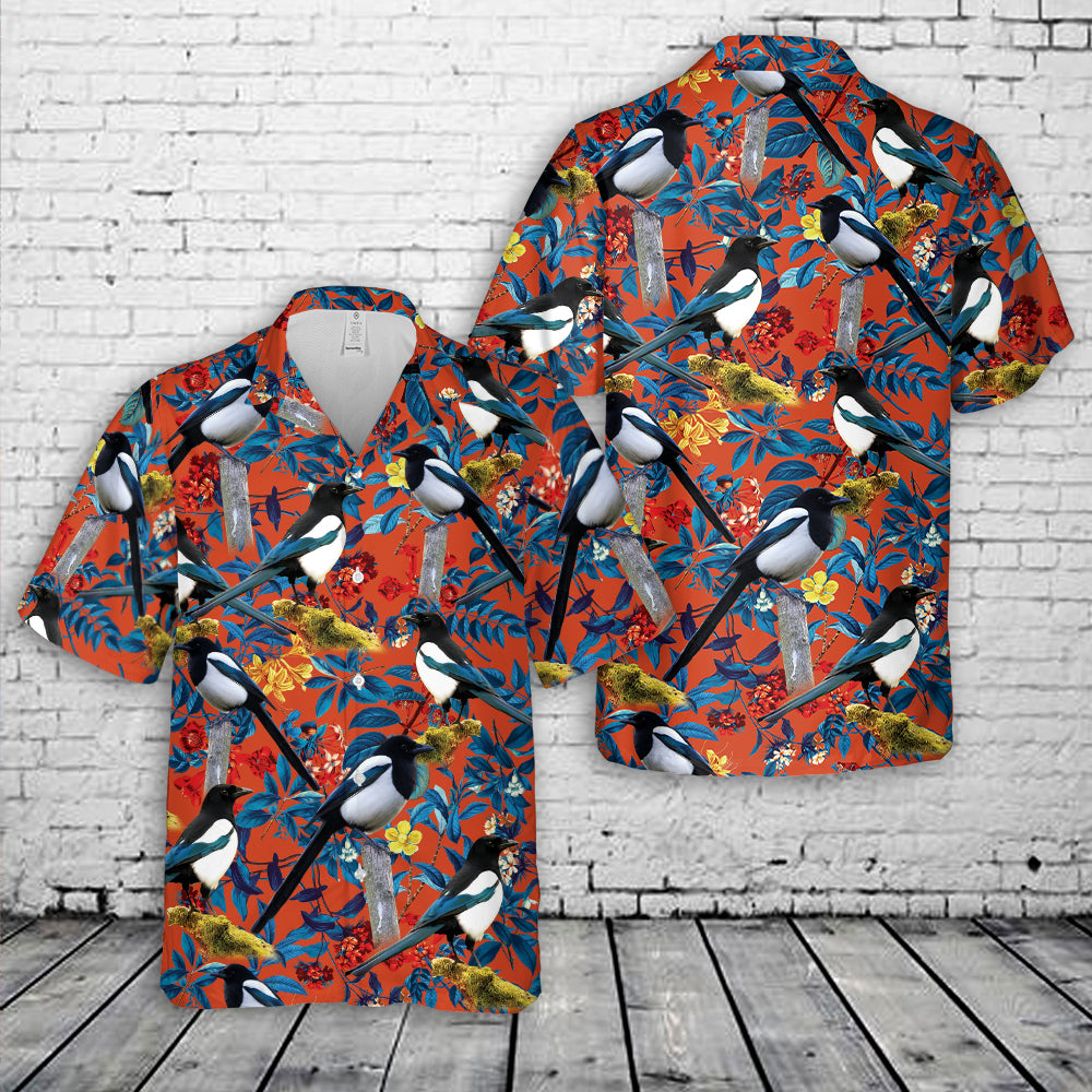 Magpie Bird Hawaiian Shirt
