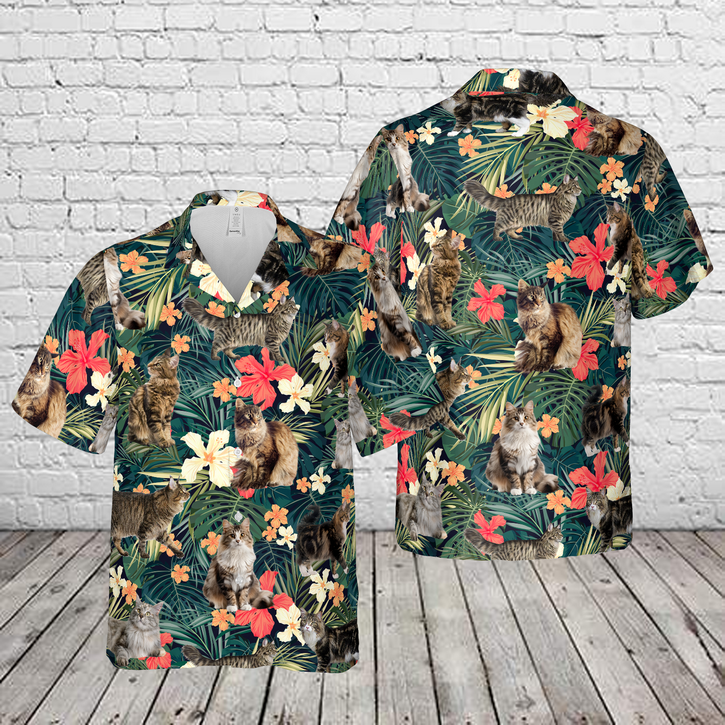 Maine Coon Cat Hawaiian Shirt