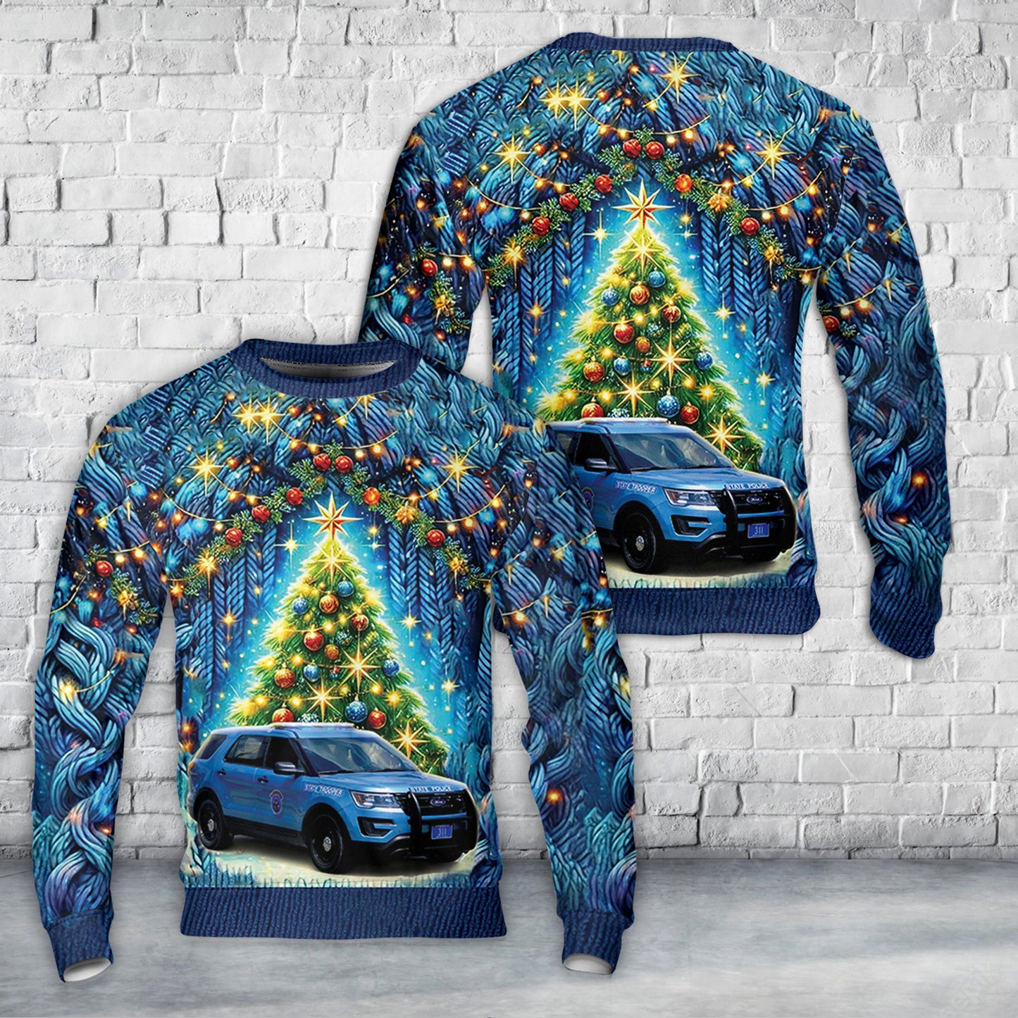 Maine State Police AOP Christmas Ugly Sweater