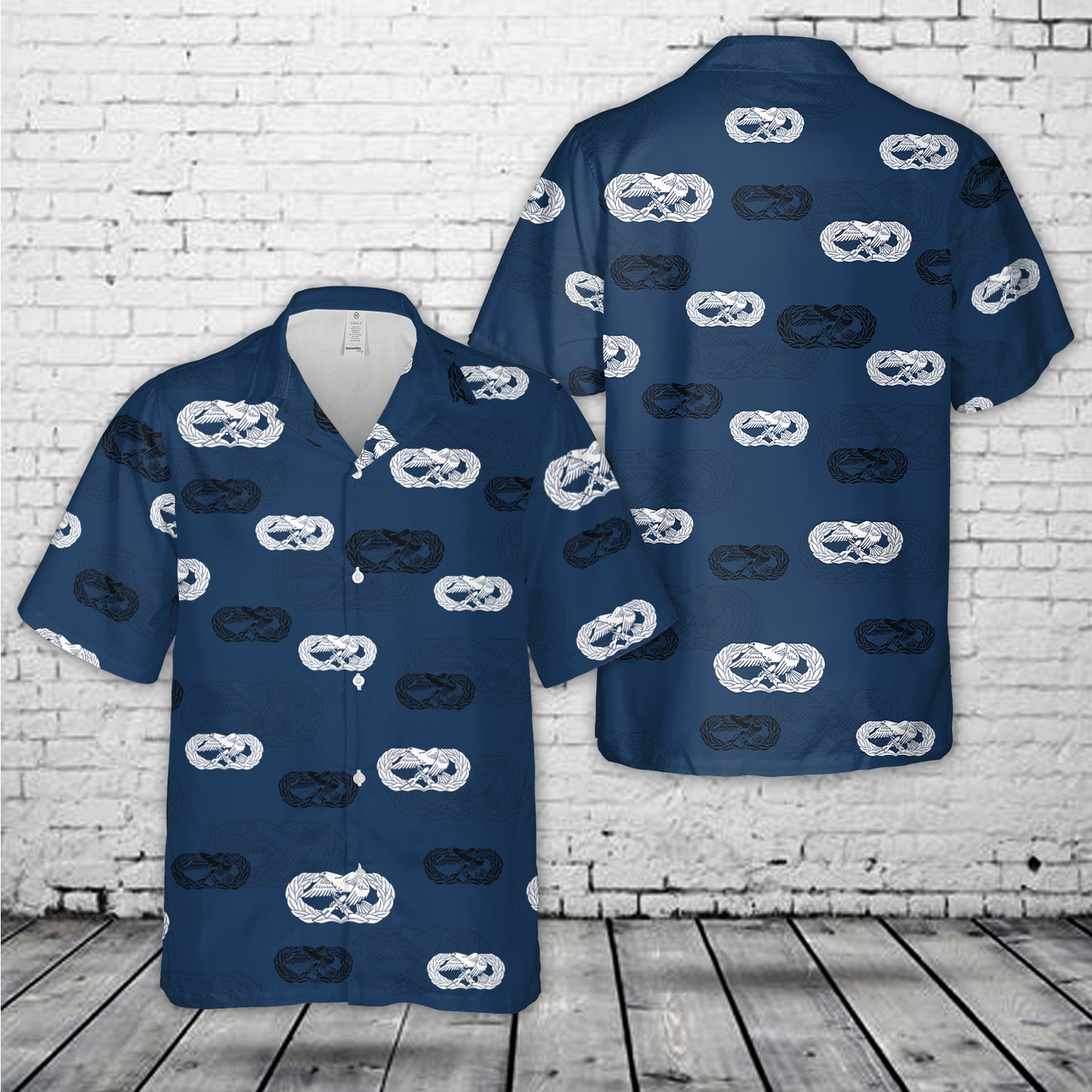 Maintenance Badge (Basic USAF) silhouette Hawaiian Shirt