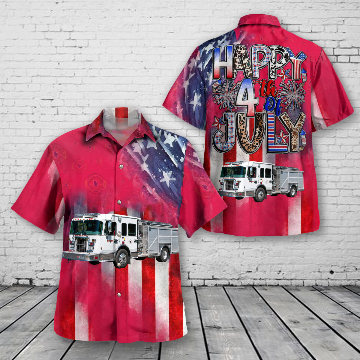 Malta, New York, Malta Ridge Volunteer Fire Company, 4th Of July Hawaiian Shirt
