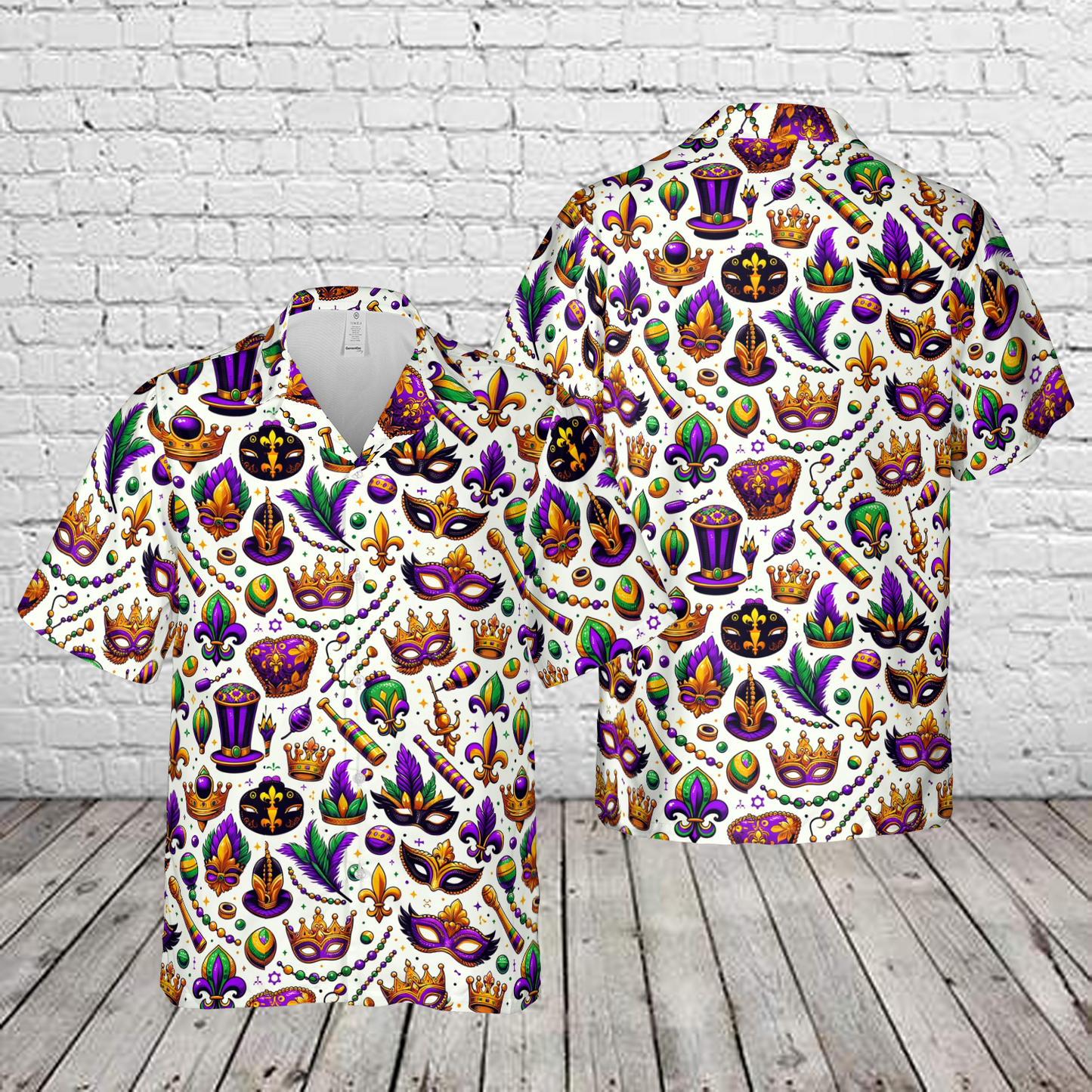 Mardi Gras Seamless Hawaiian Shirt