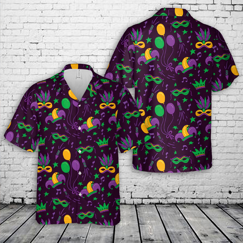 Mardi Gras Seamless Hawaiian Shirt