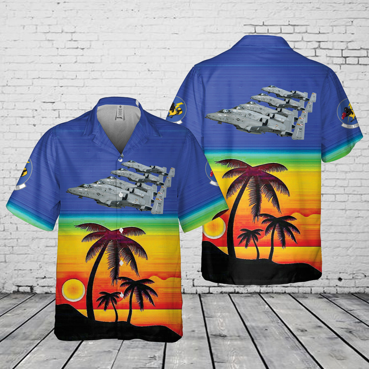 Maryland 104th Fighter Squadron Fairchild A-10C Thunderbolt II Pocket Hawaiian Shirt