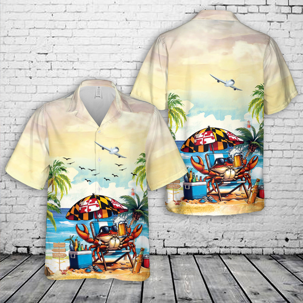 Maryland Crabs and Beer Hawaiian Shirt